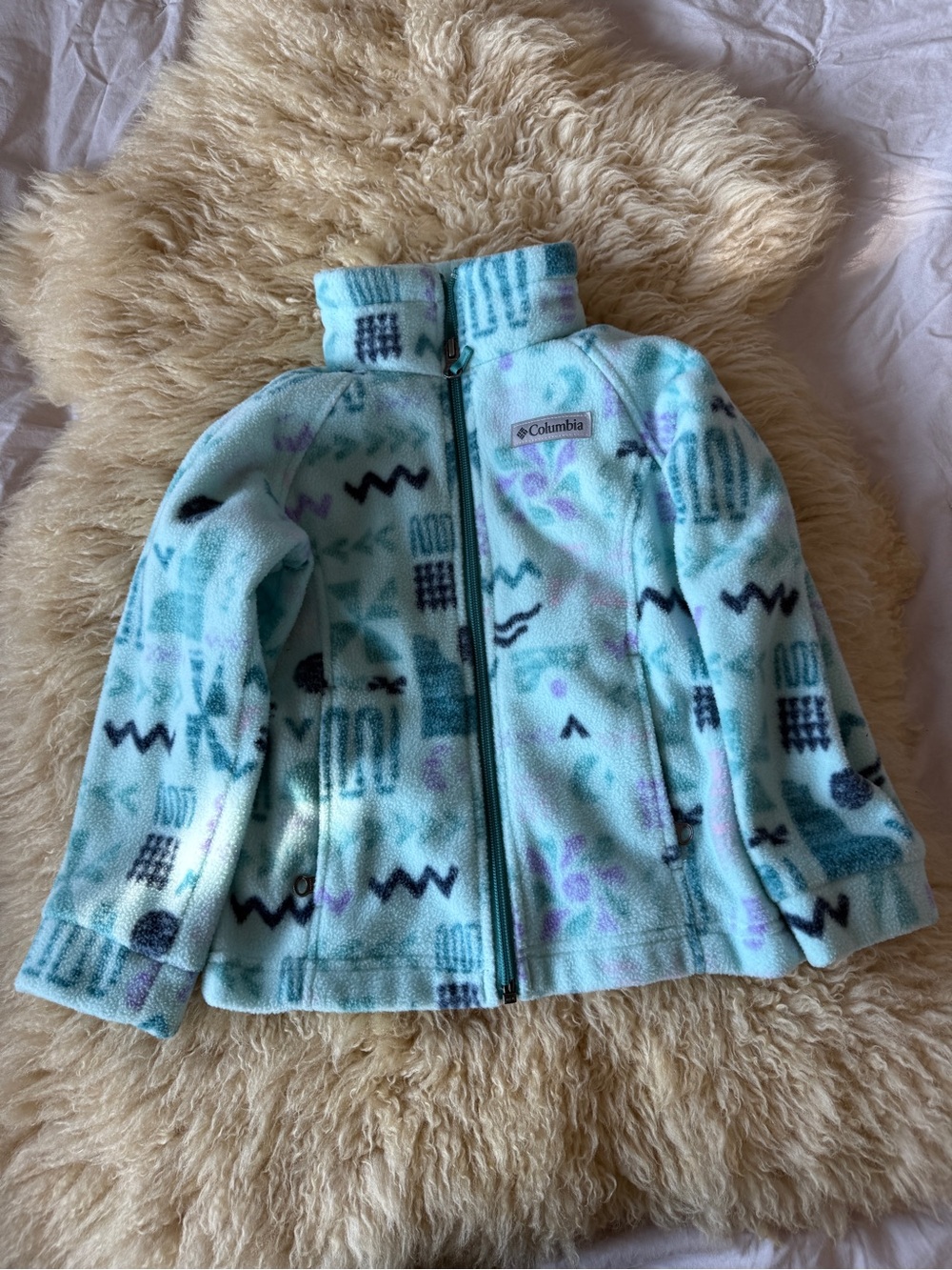 Columbia Girls' Benton Springs II Printed Fleece Jacket XXS 4/5